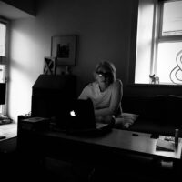 browsing on laptop