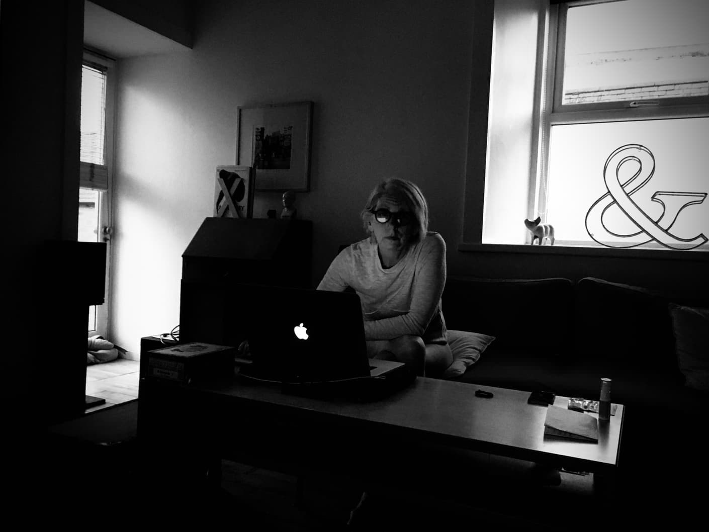 browsing on laptop